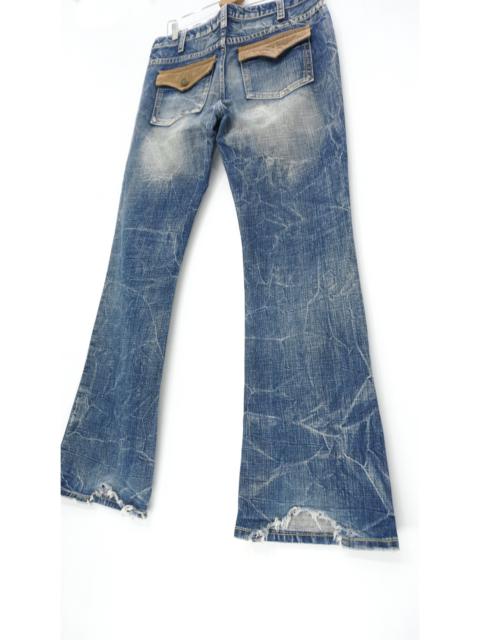 Other Designers Vintage - 💥💥VTG RARE💥💥 Flared OZZ-FIRST PINBALL Distressed Jeans