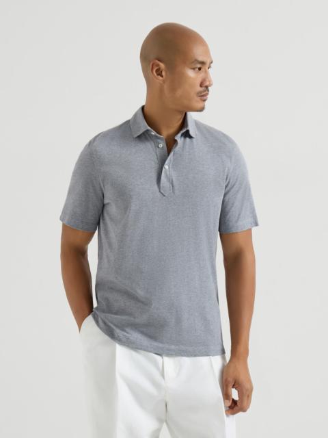Brunello Cucinelli Cotton jersey polo with shirt-style collar