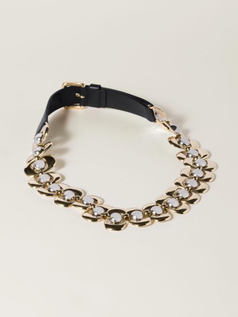 Miu Miu Leather and metal belt
