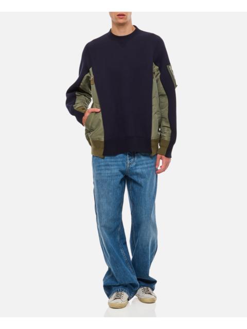 sacai Sacai Men Sponge Sweat X Nylon Twill Pullover