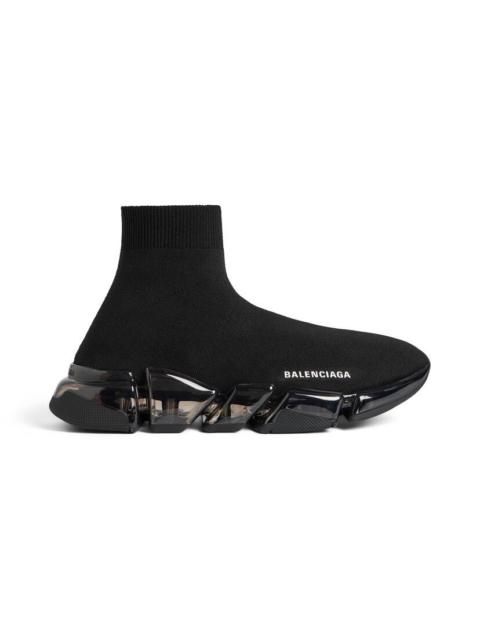 BALENCIAGA Men's Speed 2.0 Full Clear Sole Recycled Knit Sneaker  in Black