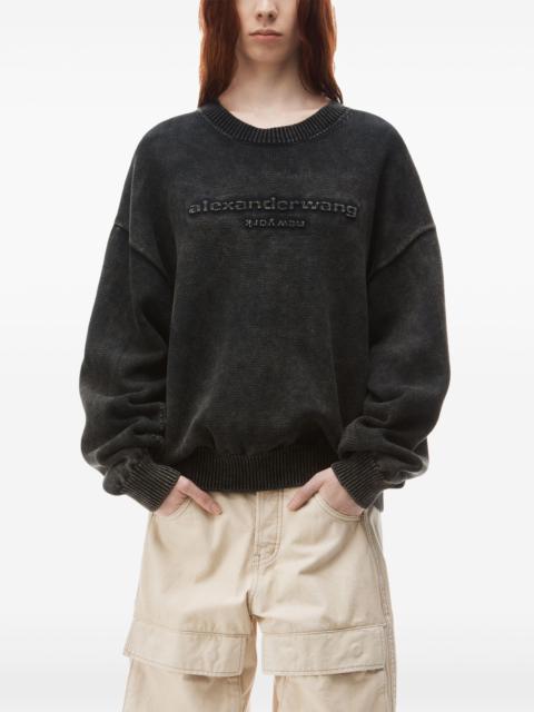 Alexander Wang ALEXANDER WANG Oversized LS Pullover With Emboss Alexander Wang Logo