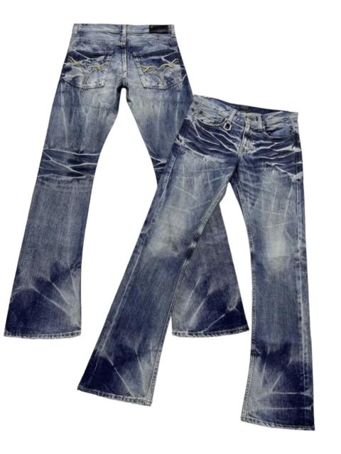 Other Designers If Six Was Nine - SICK🔥90’s JACKROSE Tribal Embroidery Punk Whiskered Flare💥