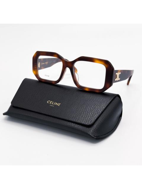 CELINE NEW CL50155F 053, CELINE GEOMETRIC HAVANA BROWN EYEGLASSES C