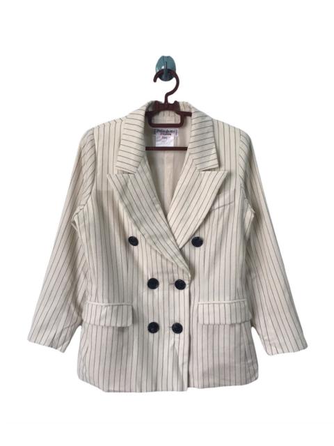 SAINT LAURENT YSL Yves Saint Laurent Stripes Double Breast Coat Jacket