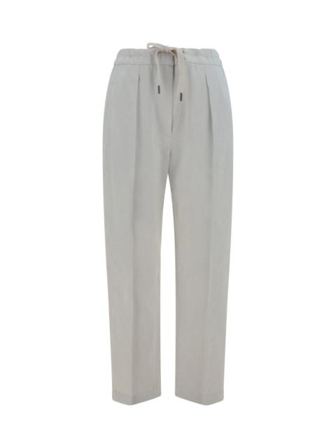 Cotton And Linen Trousers With Pleats