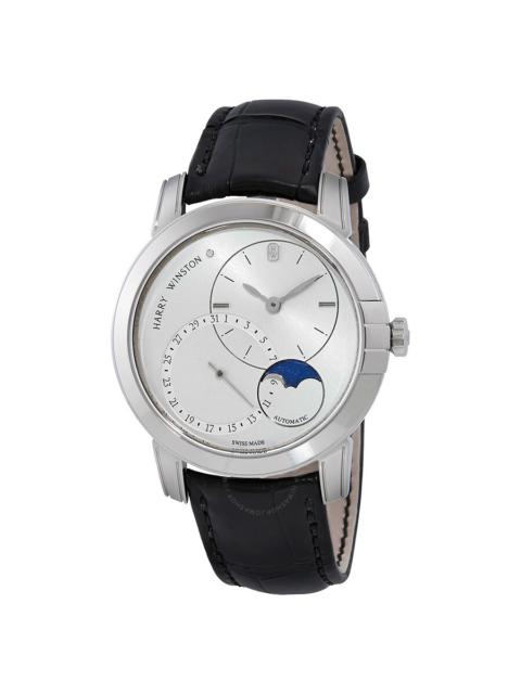 Other Designers Harry Winston Midnight Silver Dial Automatic Men's Moon Phase Watch MIDAMP42WW003