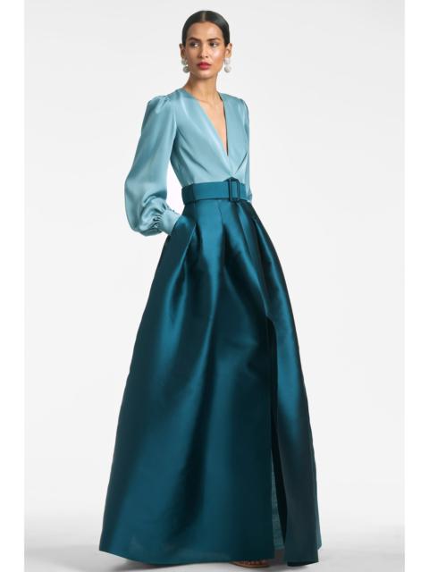 SACHIN & BABI Zoe Gown - Seaglass/Deep Teal