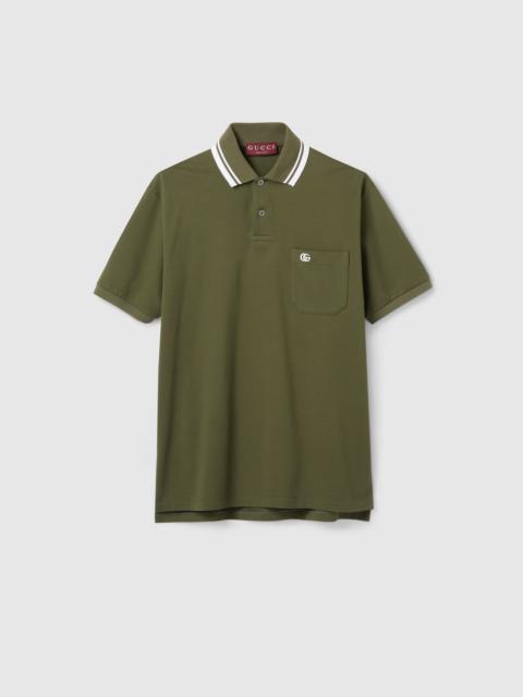 GUCCI Cotton piquet polo shirt with embroidery