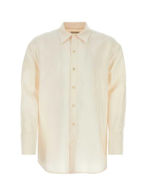 SAINT LAURENT Saint Laurent Men Ivory Faille Oversize Shirt