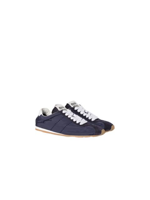 Miu Miu MIU MIU Plume $975 navy Fabric/Suede Sneakers New & Authenti