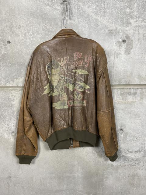 Other Designers Avirex Type A-2 Leather Bomber Jacket missing you