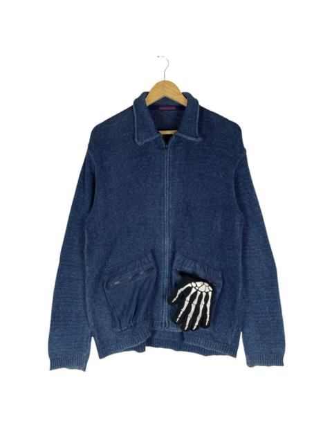 Other Designers 🔥BLUE BLUE JAPAN Indigo Knitted Zipper Jacket