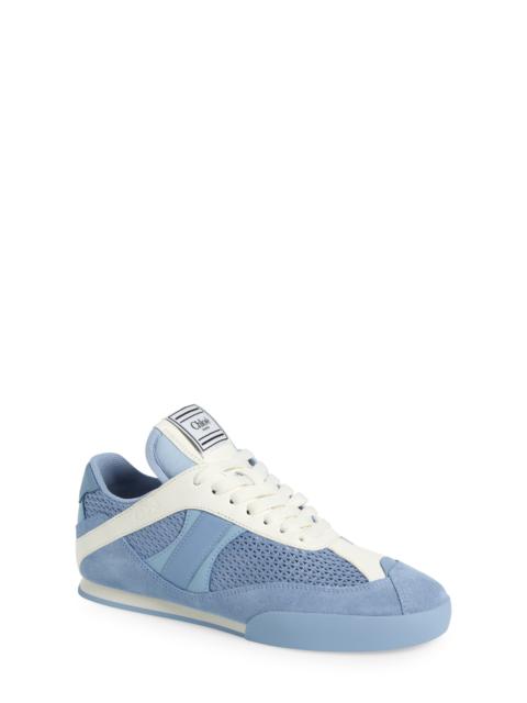 Chloé Chloé Kick Leather & Mesh Sneaker in Pearl Blue at Nordstrom
