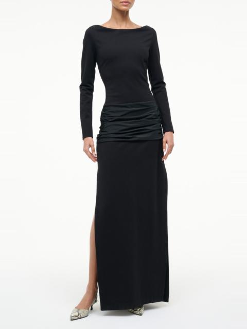 STAUD STAUD Holland Mixed Media Long Sleeve Dress in Black at Nordstrom