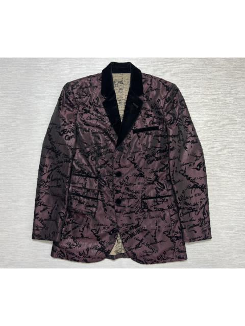 JPG AW 97-98 Signature Monogram Print Velvet Jacquard Blazer