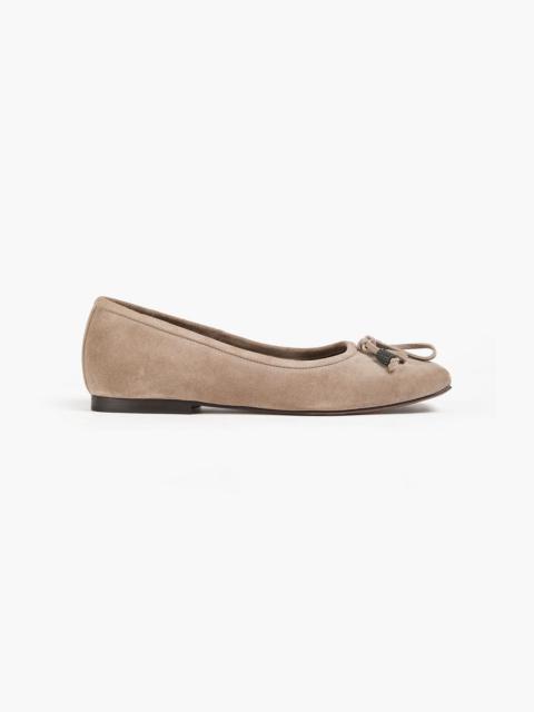 Brunello Cucinelli Bead-embellished suede ballet flats