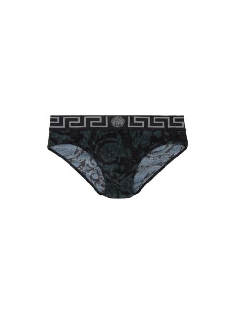 Black & Gray Barocco Briefs