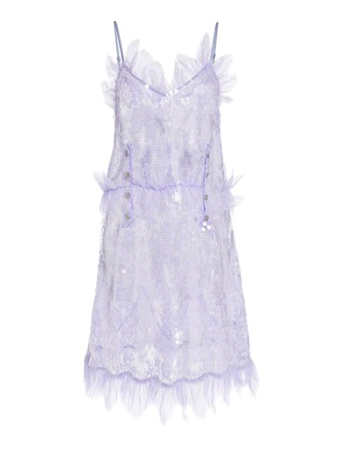 Bottega Veneta Dress Sequin Triangle Lace purple