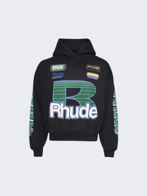 Rhude Roadway Racing Hoodie Vintage Black