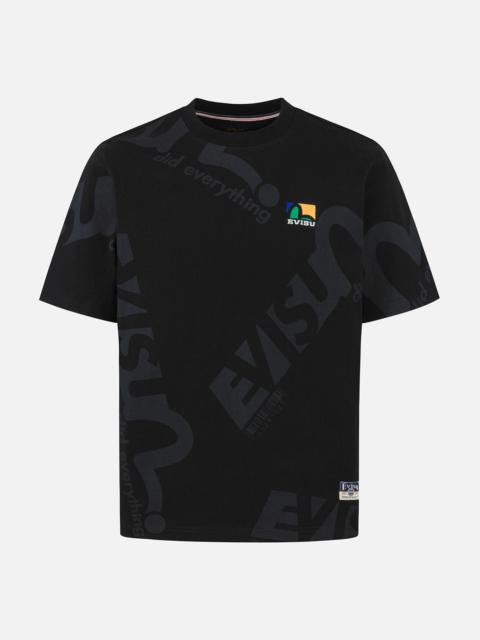 EVISU Allover Logo and Seagull Print Regular Fit T-Shirt