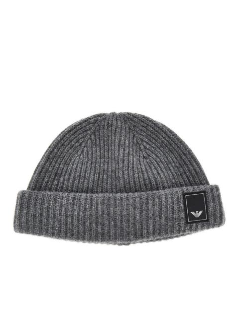 EMPORIO ARMANI Emporio Armani Wool Cashmere Beanie Hat Grey