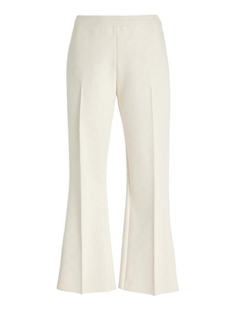 HIGH SPORT Kick Flared Stretch-Cotton Knit Pants ivory