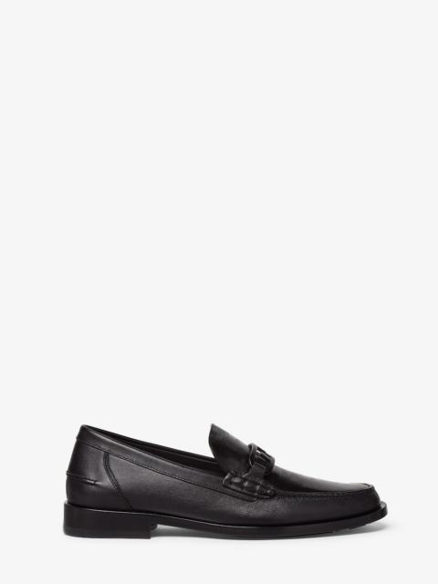 FENDI Black leather loafers
