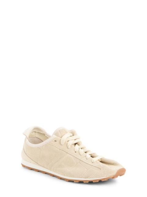 JACQUEMUS Jacquemus Suede Tennis Sneaker in Ivory 120 at Nordstrom
