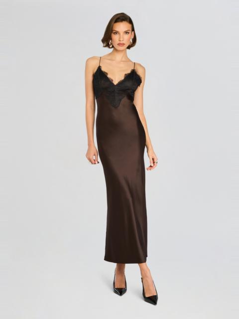 RETROFÊTE GRENACHE SATIN MAXI DRESS