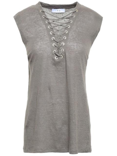 Other Designers Tissa lace-up slub linen-jersey top