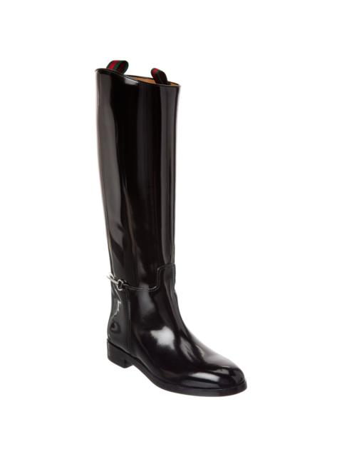 GUCCI Gucci Slim Horsebit Patent Knee-High Boot