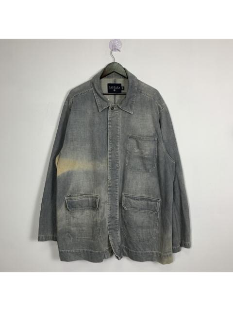Other Designers Vintage NAUTICA Distressed Denim Jeans Jacket J0821