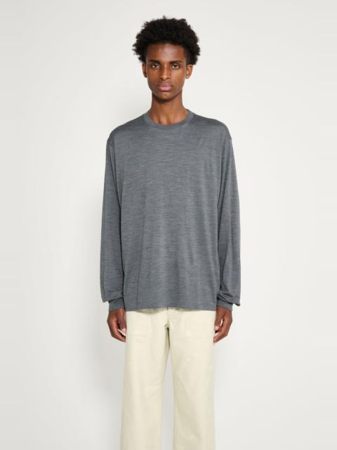AURALEE AURALEE WOOL SOFT JERSEY L/S TEE TOP CHARCOAL