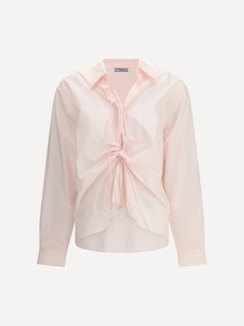 Prada Shirt in Cotton with a ribbon detail