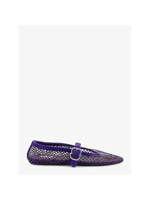 Other Designers Other - ALAIA Purple Ballerine Mesh Ballet Flats with Rhinestone Det