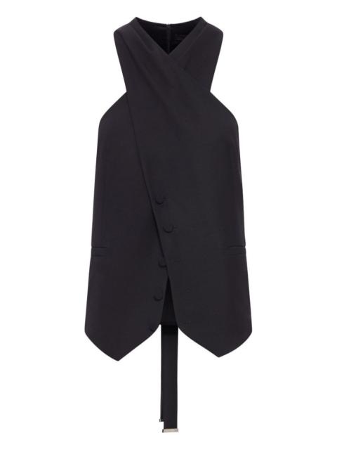Max Mara Wool and satin gabardine vest