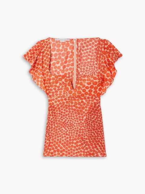 Stella McCartney Floral-print silk-habotai top