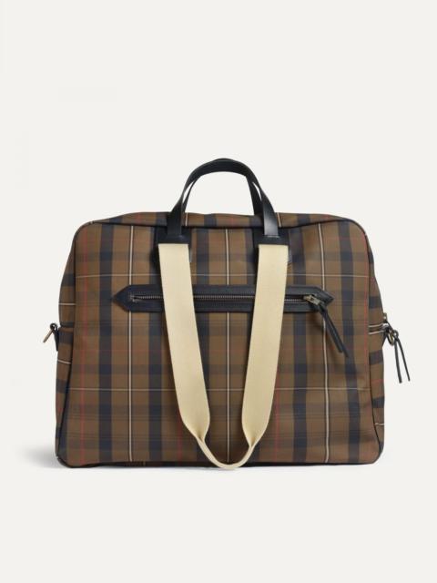 Bleu de Chauffe MISSAK AVIATOR BAG  -  BROWN RED TARTAN