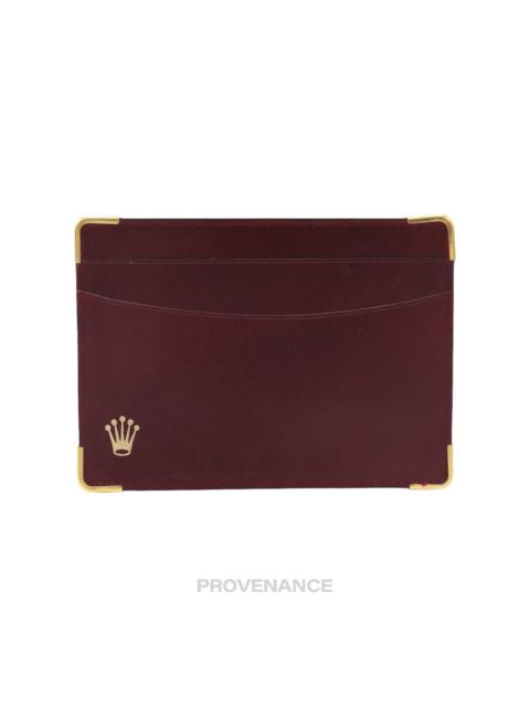 ROLEX Rolex Card Holder Wallet - Burgundy Calfskin Leather.