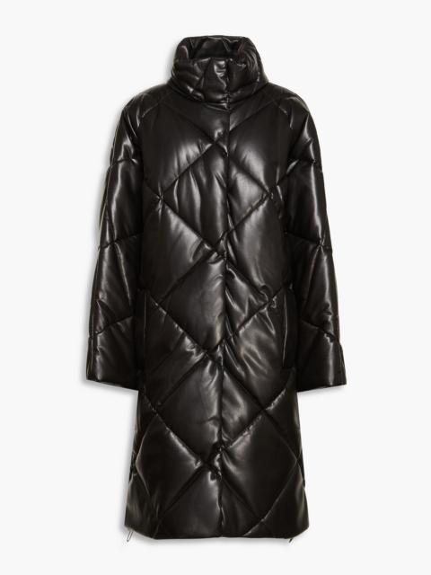 STAND STUDIO Anissa quilted faux leather down coat