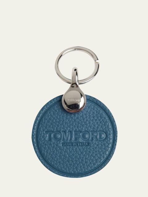 TOM FORD Men's Soft Grain Leather Logo Keyring