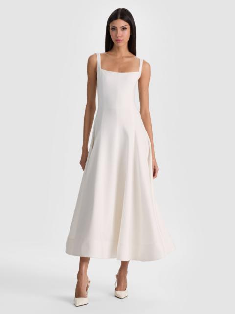 Alice + Olivia POLLY FLARED MIDI DRESS