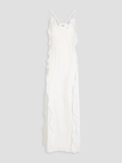 SIMKHAI Emily ruffled cupro-blend crepe maxi dress