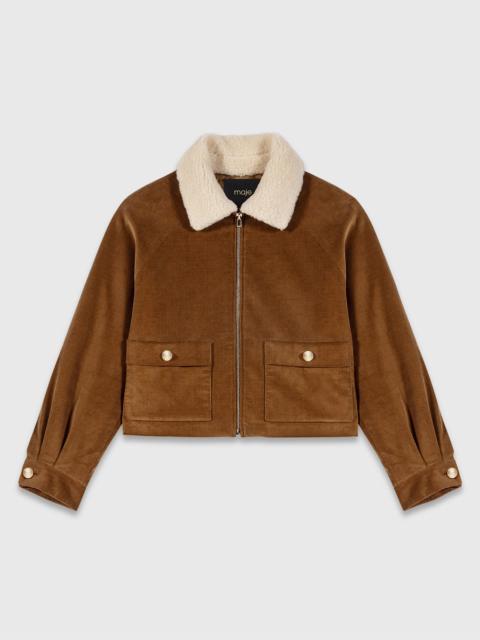 maje Cropped corduroy jacket