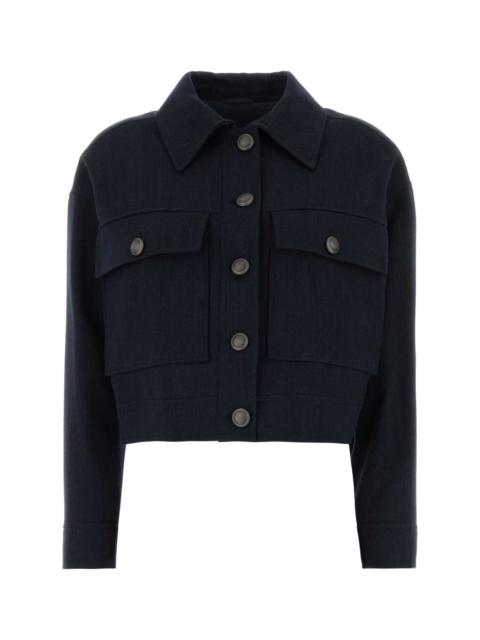 Brunello Cucinelli Brunello Cucinelli Women Navy Blue Stretch Wool Blazer