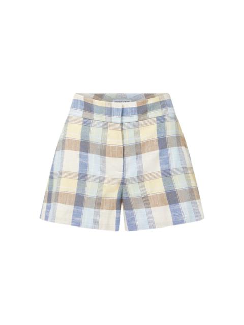 Allen checked pleated mini shorts