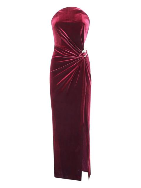 self-portrait Introducing the VELVET BANDEAU MAXI DRESS by SELF-PORTRAIT, a stunning addition to your evening wear
