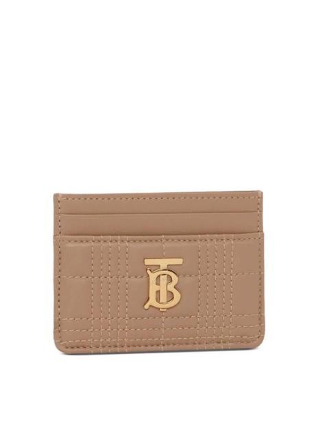 Burberry Quilted Lambskin Lola Card Case In Camel