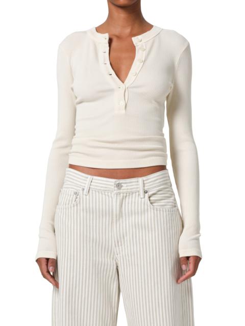 Citizens of Humanity Citizens of Humanity Varra Rib Henley in Dune Beige at Nordstrom